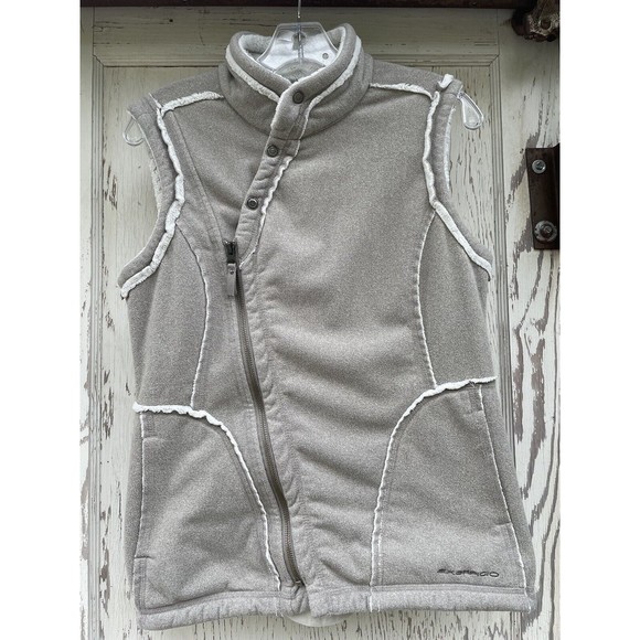 Exofficio Jackets & Blazers - Exofficio Beige Fleece Trim Vest with Crossover Button Up Size S/P